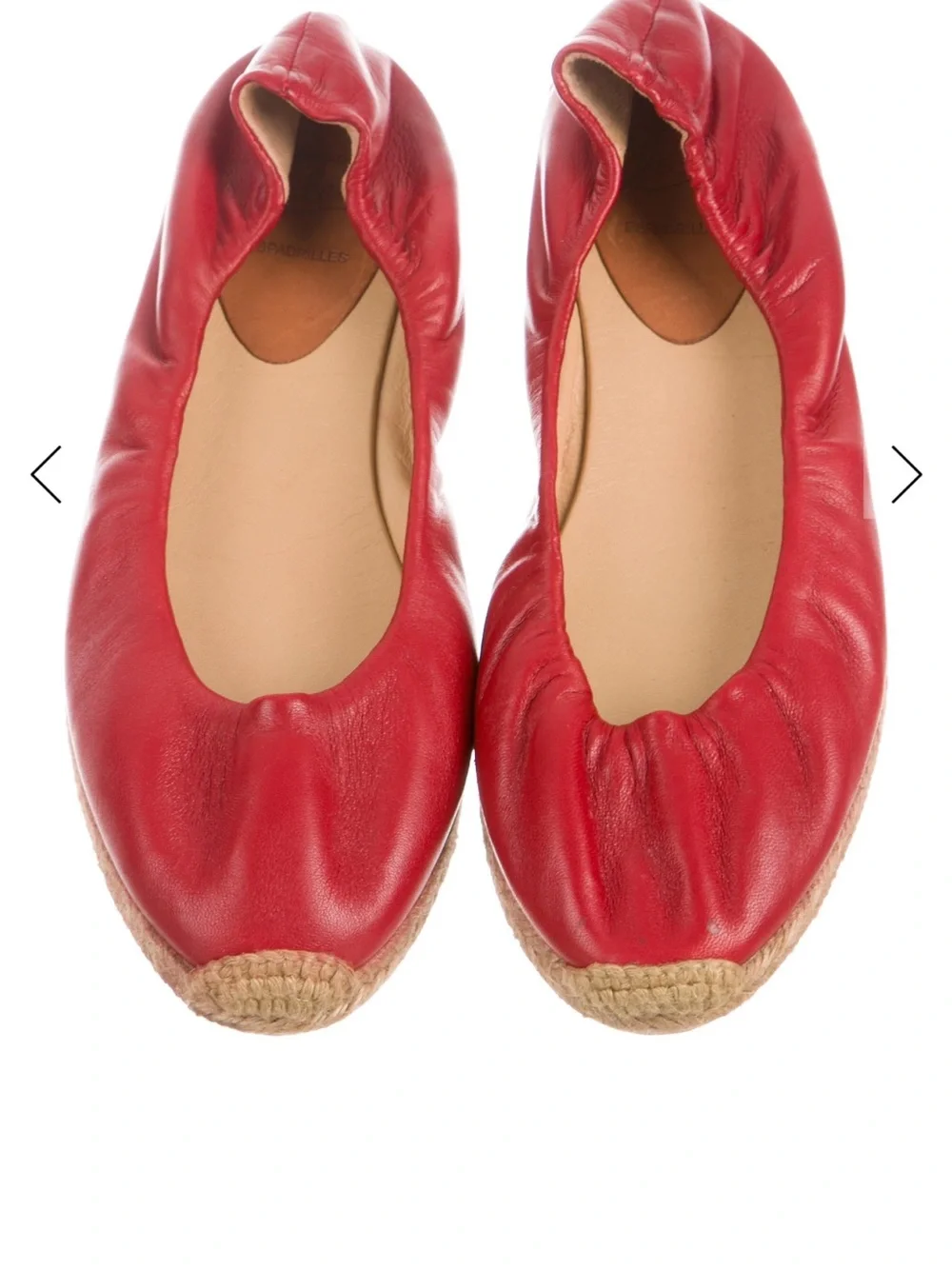 Christian Louboutin Red Leather Espadrille Flat